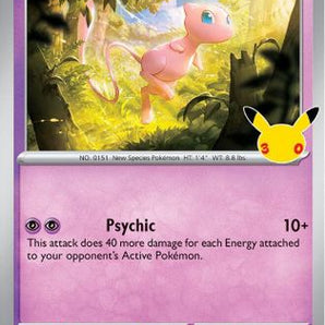 Mew 065/128 - Holofoil ME 30th Celebration - Rare