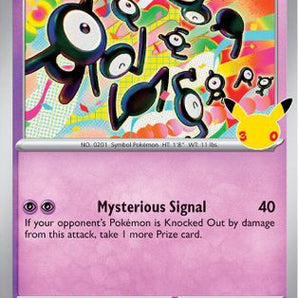 Unown 072/128 - Holofoil ME 30th Celebration - Common