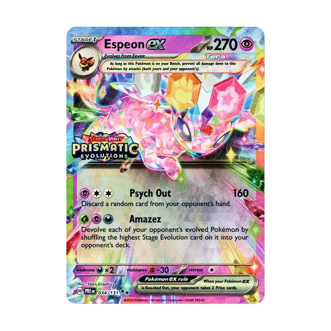 espeon ex pokemon card Espeon ex Pokemon Prismatic Evolutions Special Illustration Rare #155 PSA 8