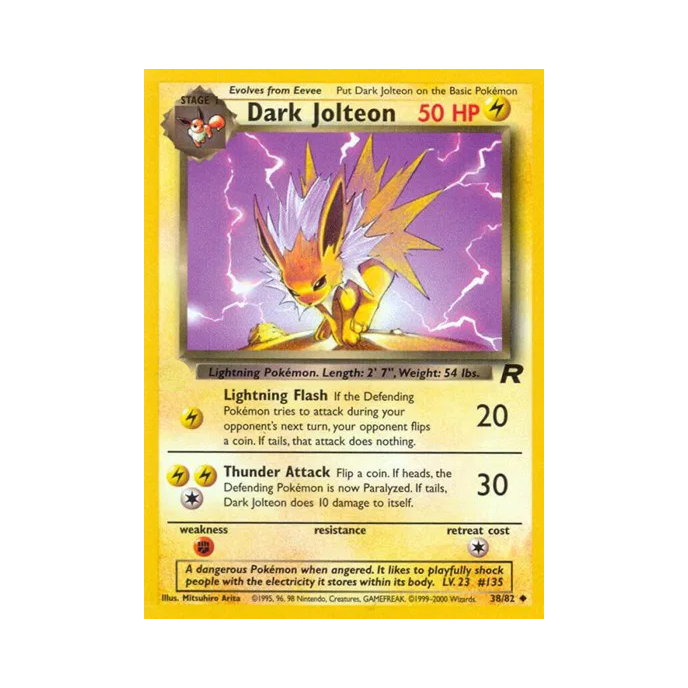 pokemon card dark jolteon Dark Jolteon Team Rocket Pokemon Card 38/82