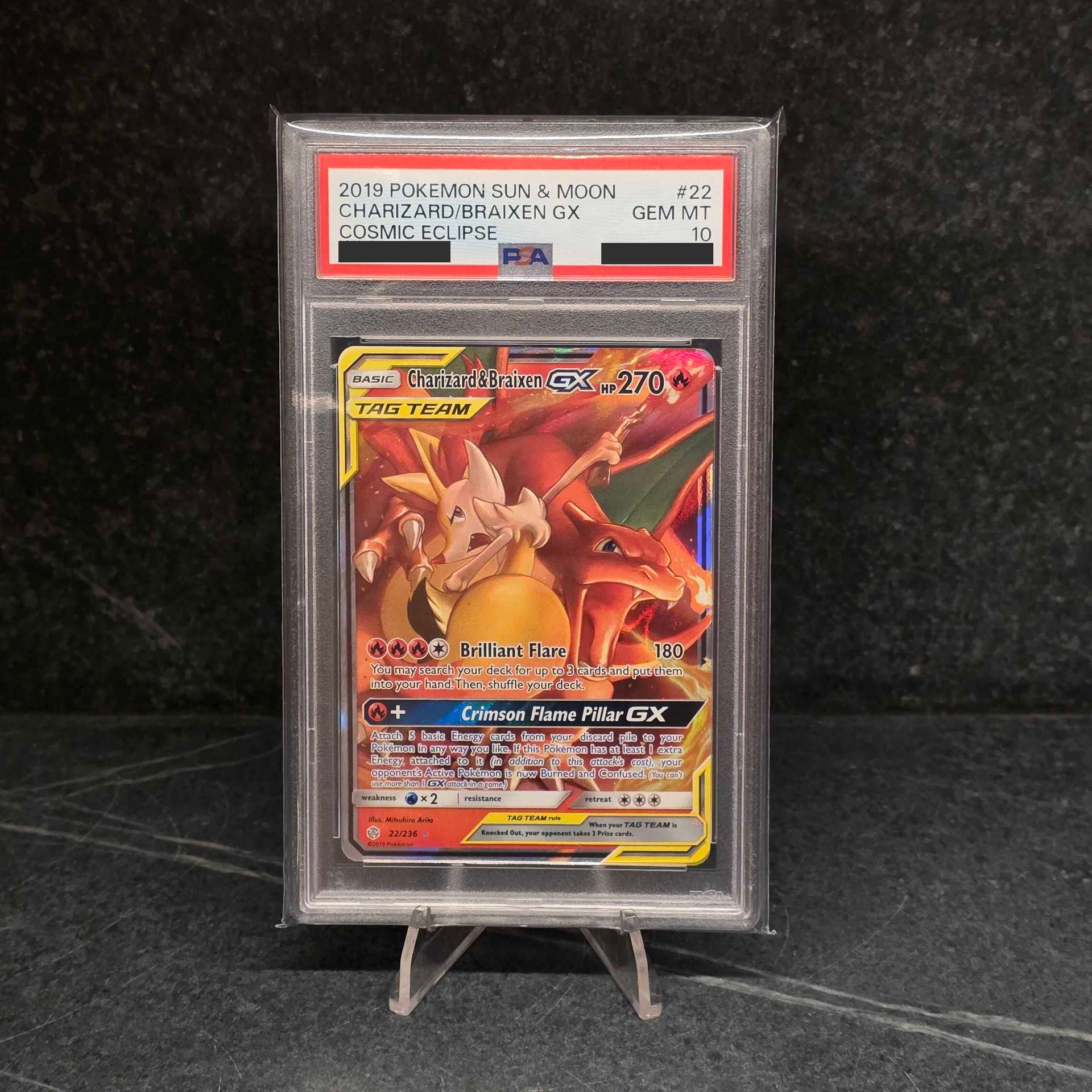 Charizard & Braixen GX (22/236) - PSA 10 – The Trainer Court